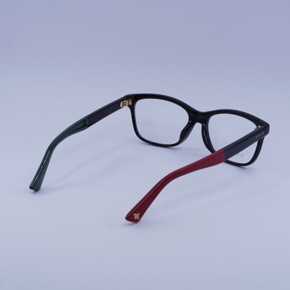 Gucci GG0162OA 003 Eyeglasses Black/Red/Green 55mm Rectangle Frame - Picture 8 of 9